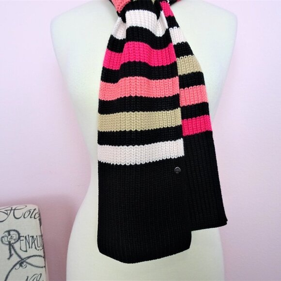 NWT Kate Spade Wide Stripe Print Skinny Scarf - Picture 4 of 10